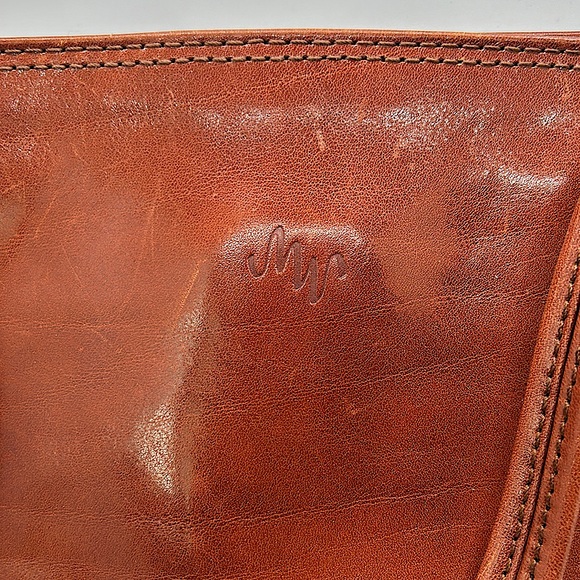 Monsac Original Rich Brown Leather Tote Bag Purse 🌺🌺 - Picture 11 of 12